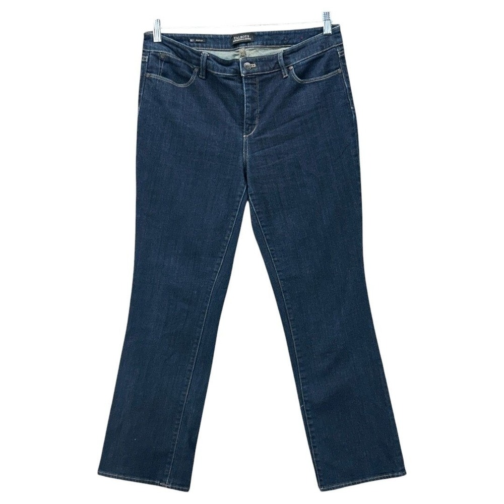 Talbots Womens Bootcut Jeans Size 14 Flawless Five Pocket Dark‎ Wash Denim